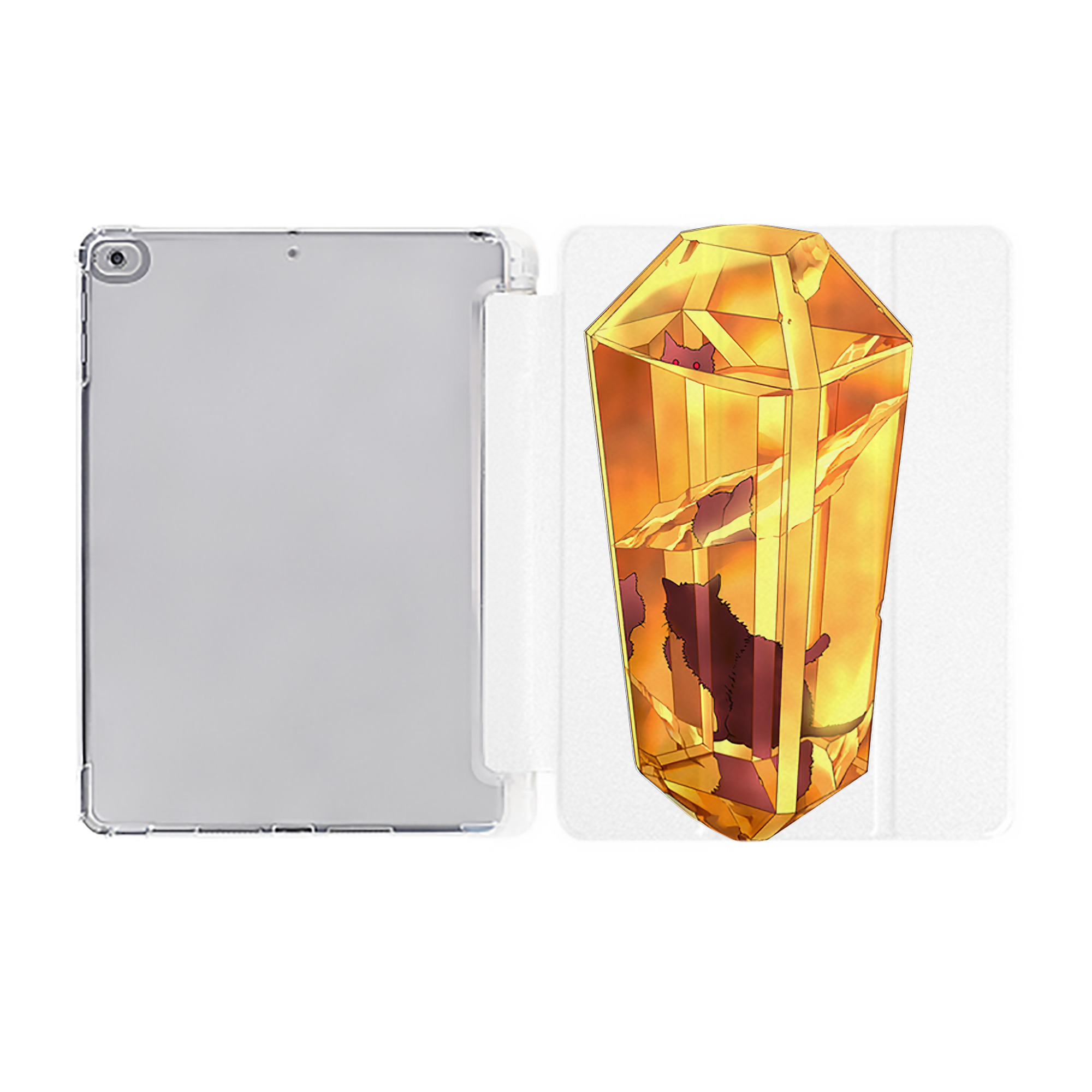 （画像用） 遊☆戯☆王 Yu-Gi-Oh! IPad ケース ペン収納付き 三つ折りスタンド PUレザー×シリコン 対応機種9.5/10.5/10.9インチ